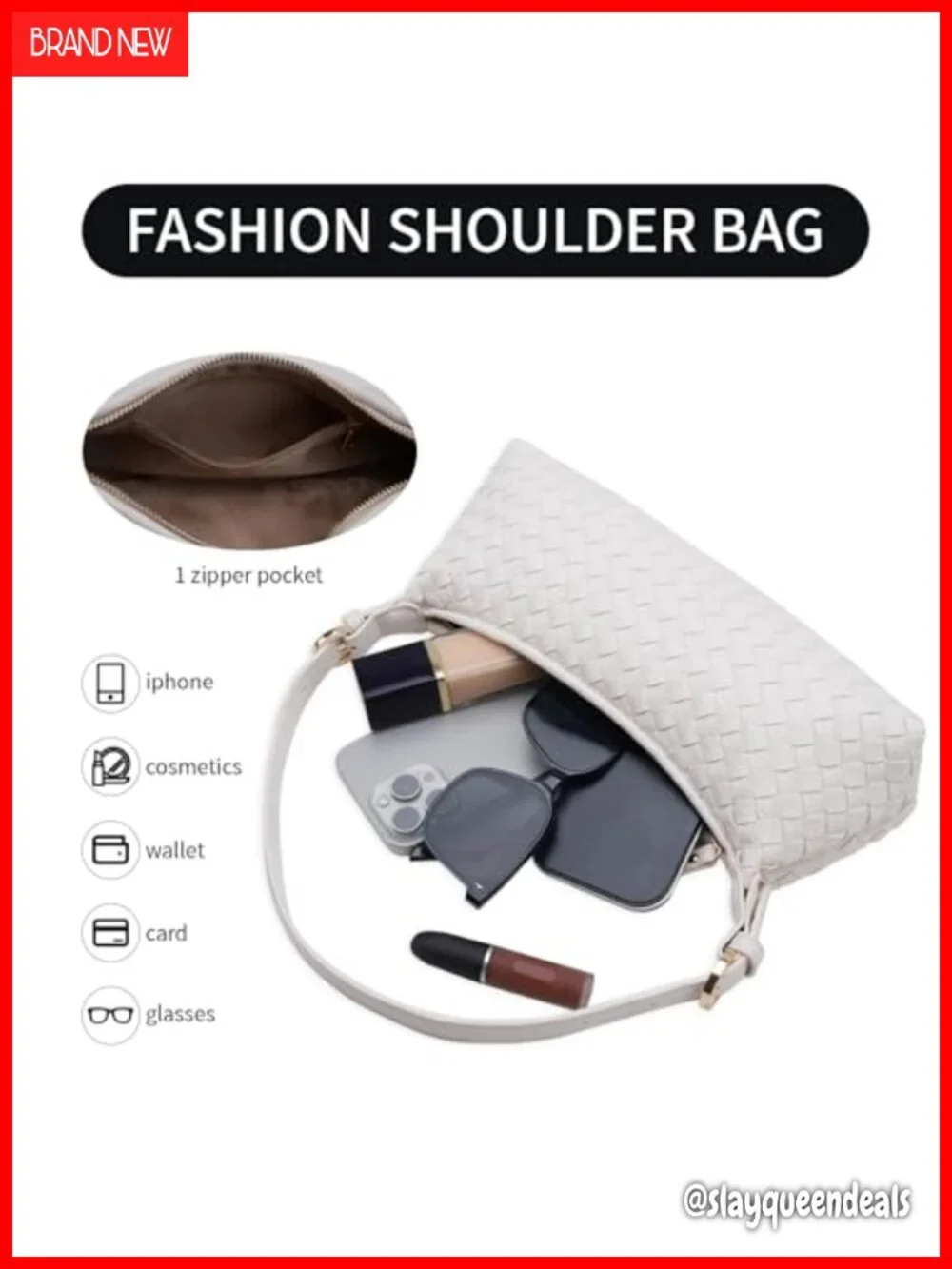Woven Hobo Shoulder Bag Crossbody Vegan Leather Adjustable Strap